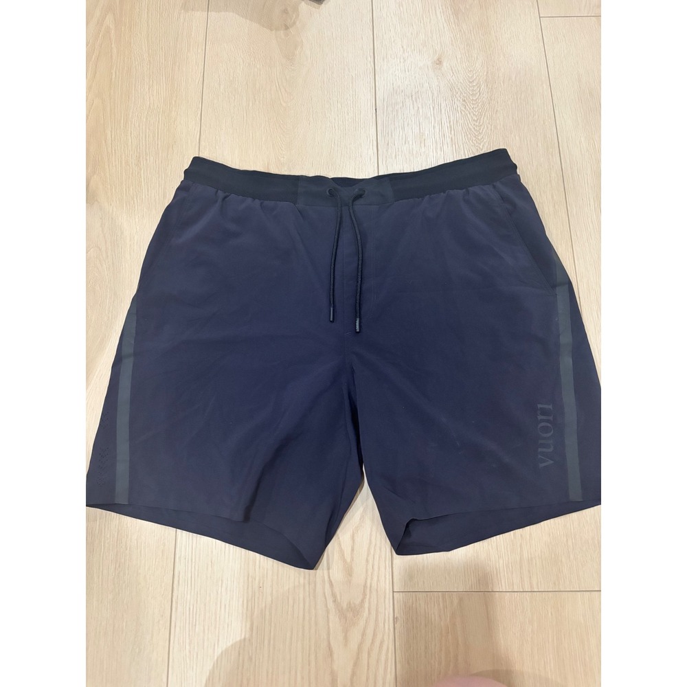 Vuori Mens Kore Shorts black athletic Lined Training Gym Running Large.
